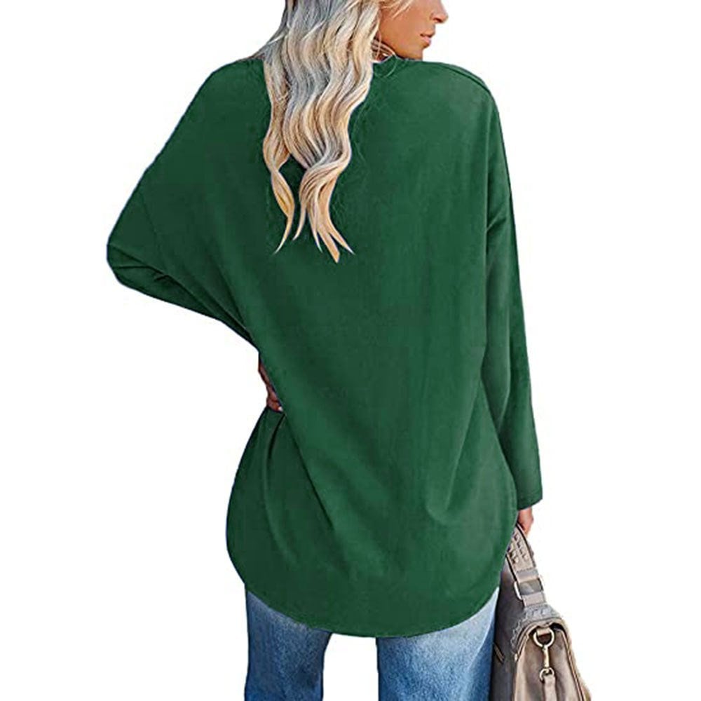 Women's Loose Long Sleeve Fashion V-neck Top (Buy 3 Free Shipping)