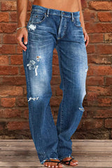 New Style Ripped Low Waist Straight Leg Jeans (Buy 2 Free Shipping)