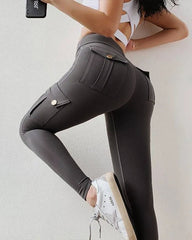 🔥 Sexy Stretch-Leggings mit Tasche für Damen, Fitness-Trainingshose 