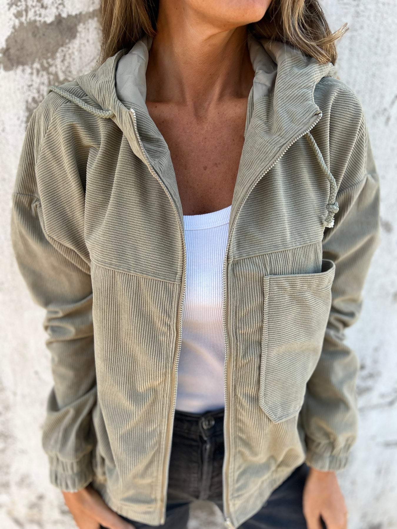 Casual Jacket With Hood And Zip