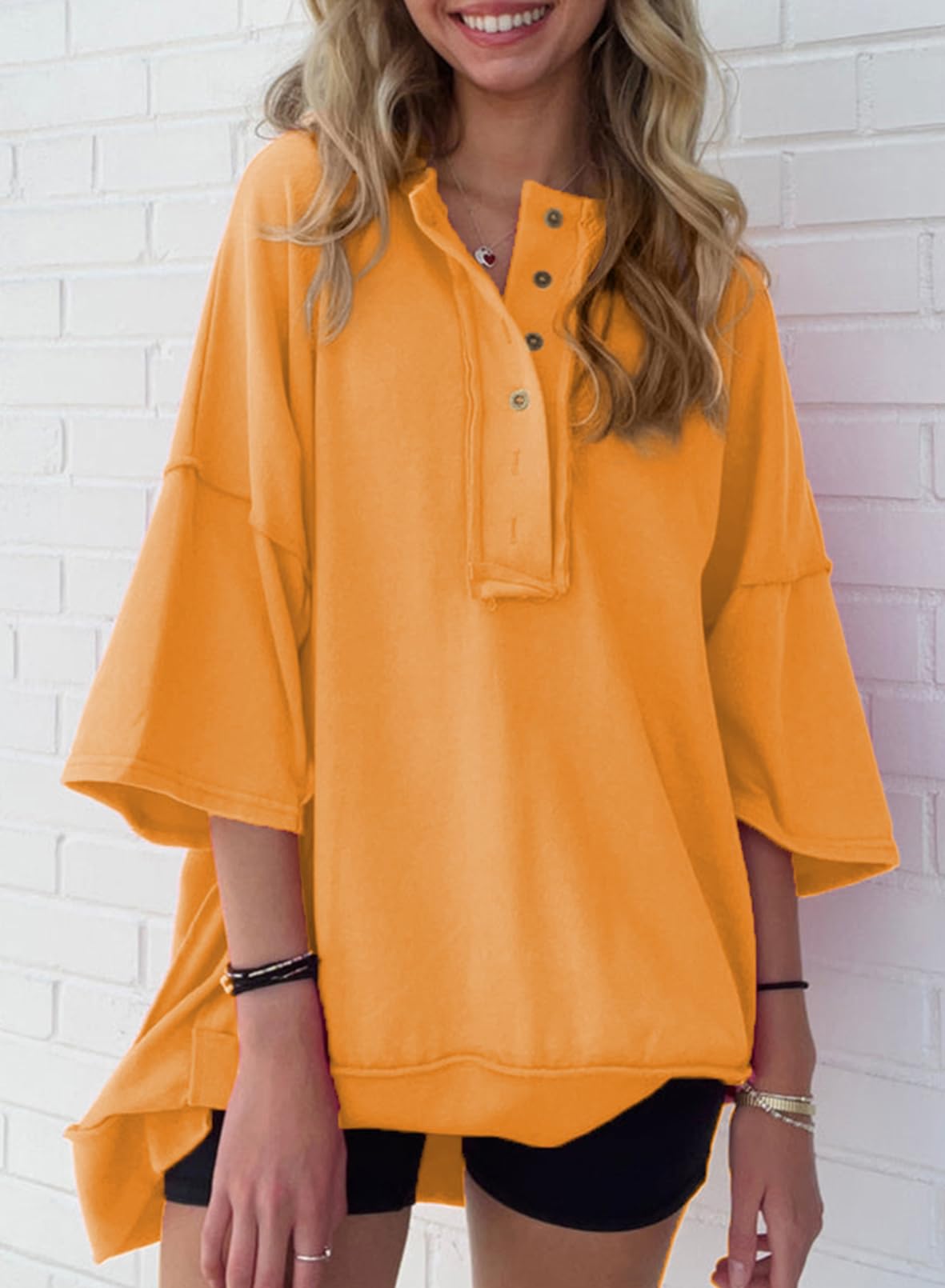 2024 New Women's Fashion Oversize Irregular Hem T Shirt (Buy 2 Free Shipping)