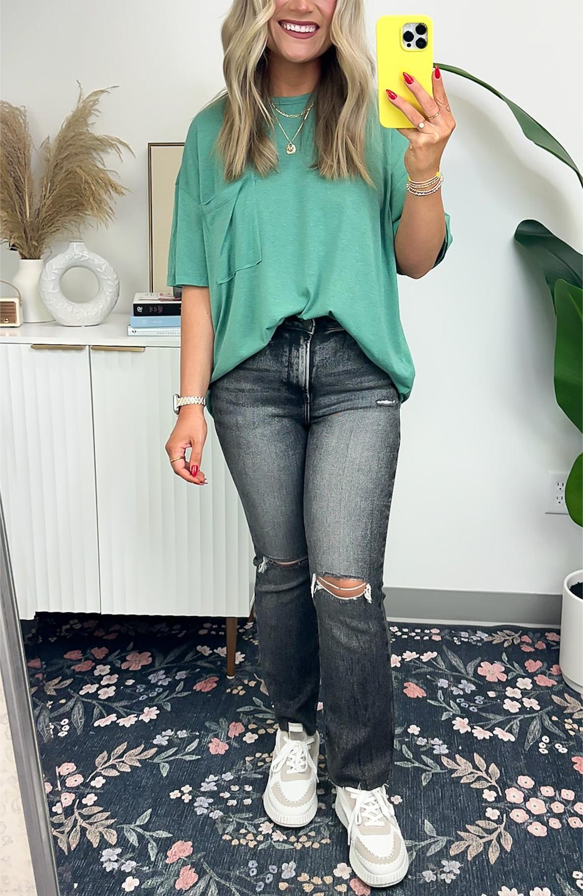 Boxy-T-Shirt mit Raw Edge-Muster für Damen (3 Stück kaufen, Versand kostenlos)