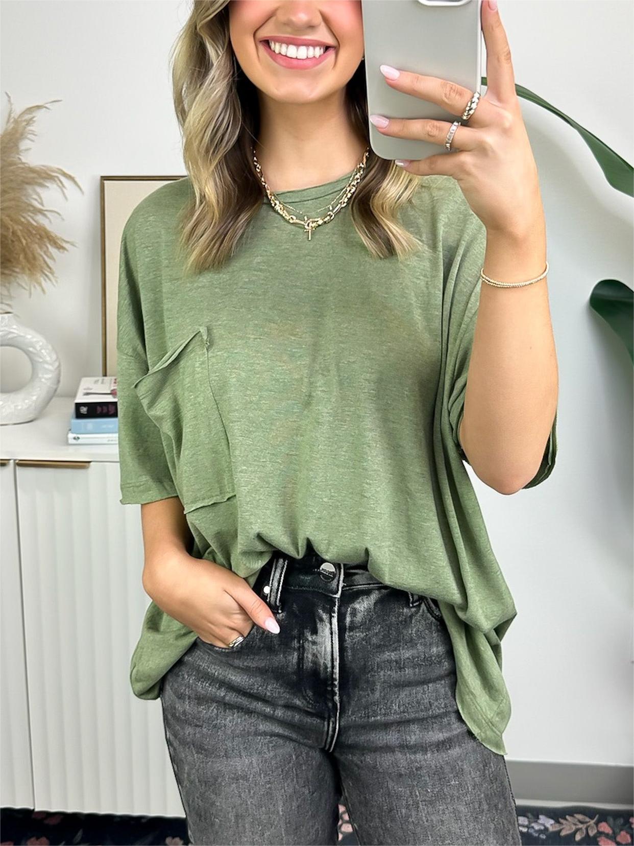 Boxy-T-Shirt mit Raw Edge-Muster für Damen (3 Stück kaufen, Versand kostenlos)