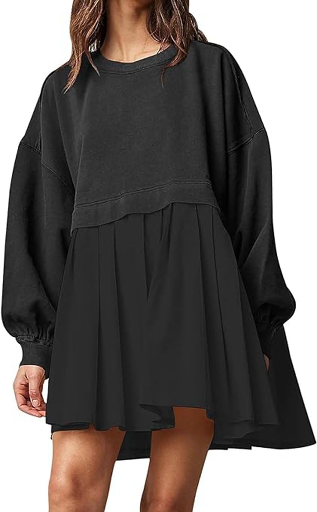 Neues übergroßes Sweatshirtkleid für Damen (2 Stück kaufen, kostenloser Versand) 