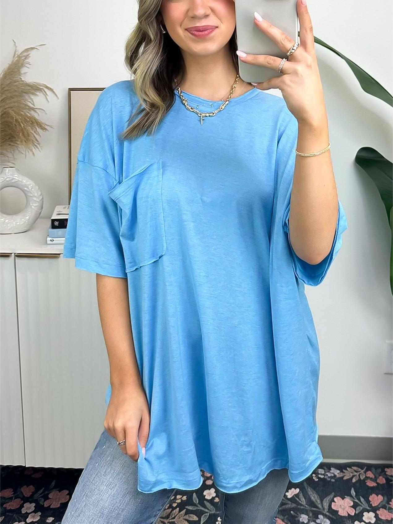 Boxy-T-Shirt mit Raw Edge-Muster für Damen (3 Stück kaufen, Versand kostenlos)