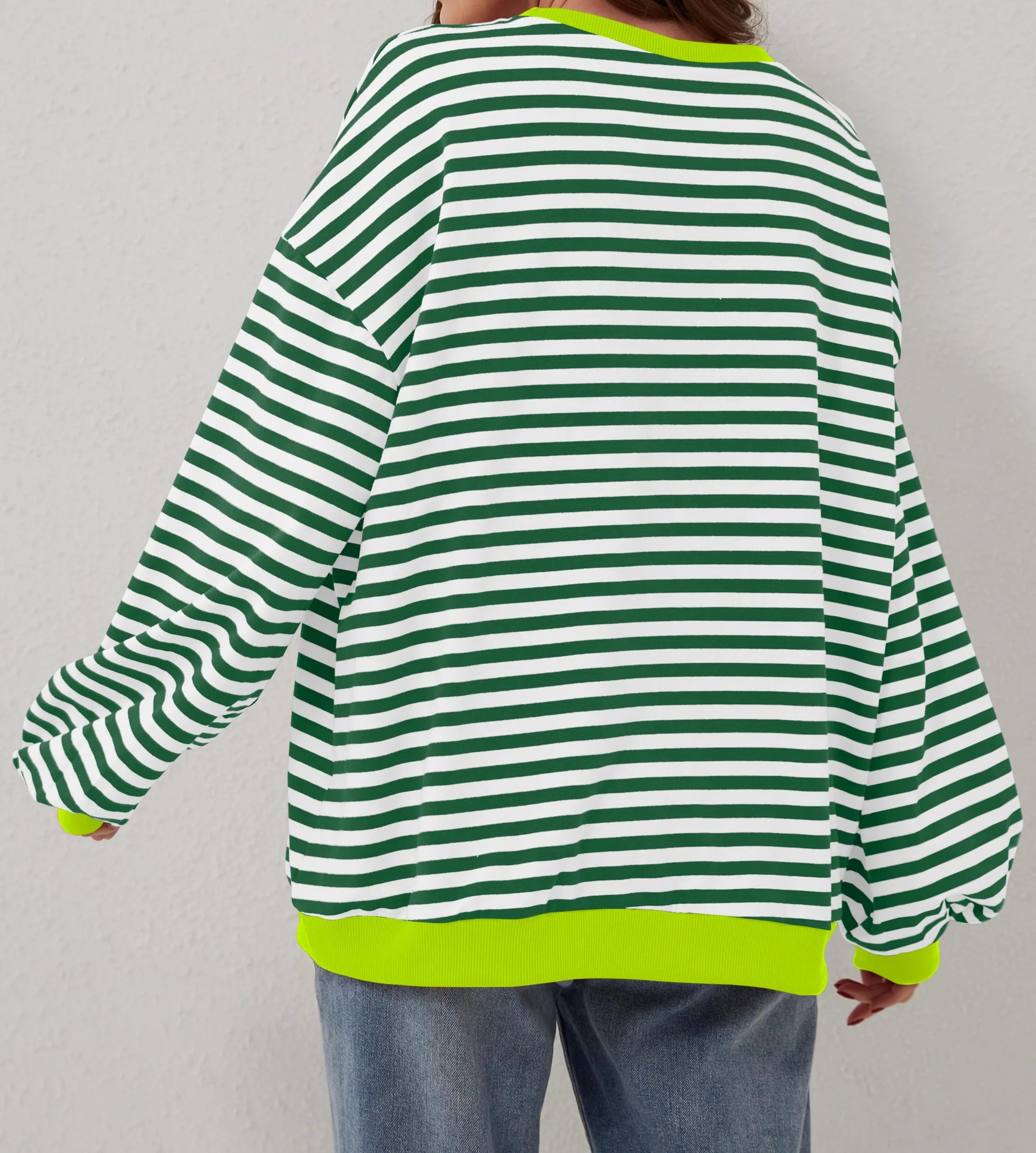 Women's Oversized Striped Long Sleeve Pullover (Buy 2 Free Shipping)