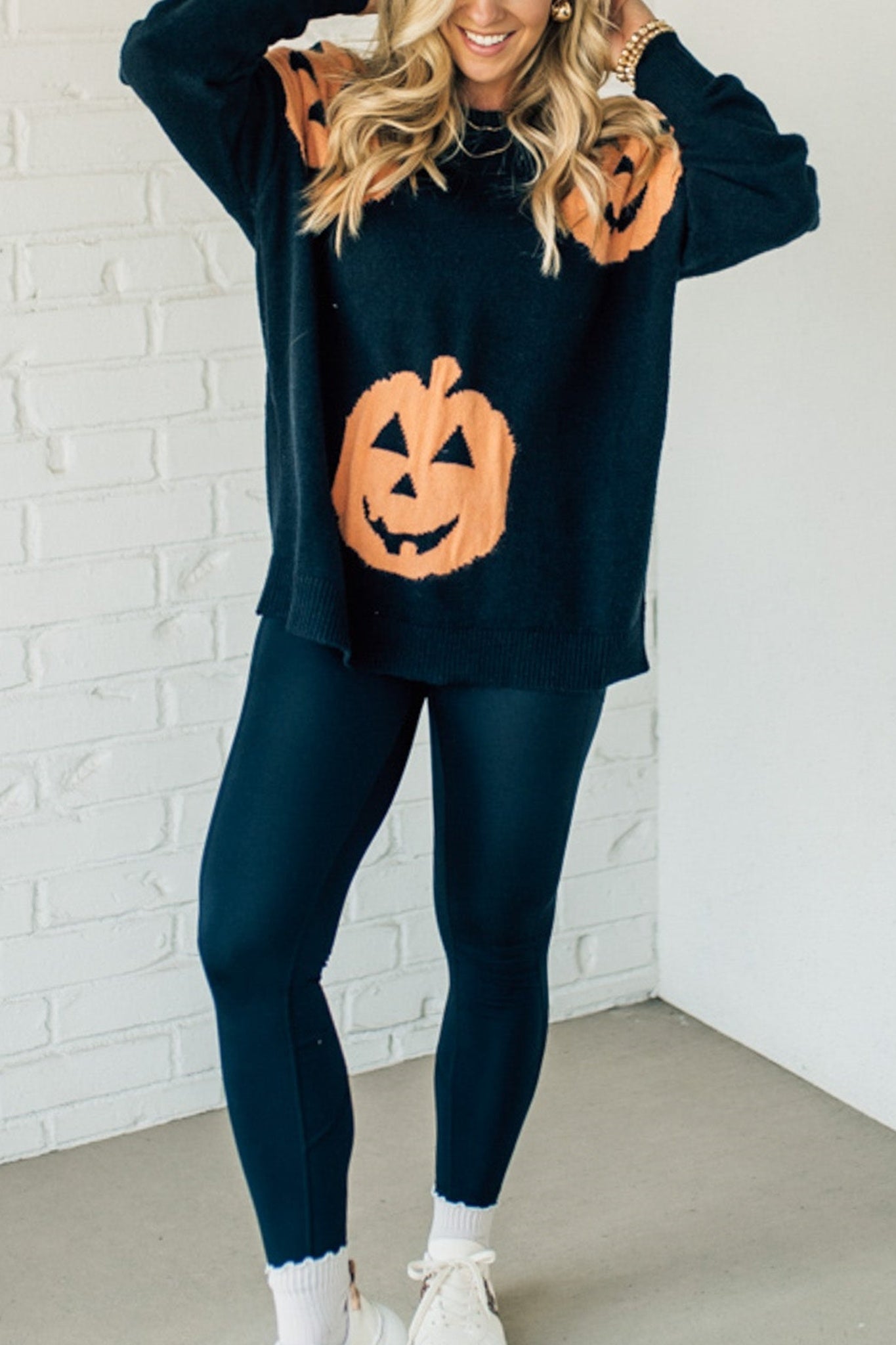 Suéter extragrande con forma de Jack O Lantern para Halloween (compre 2 y envío gratis)