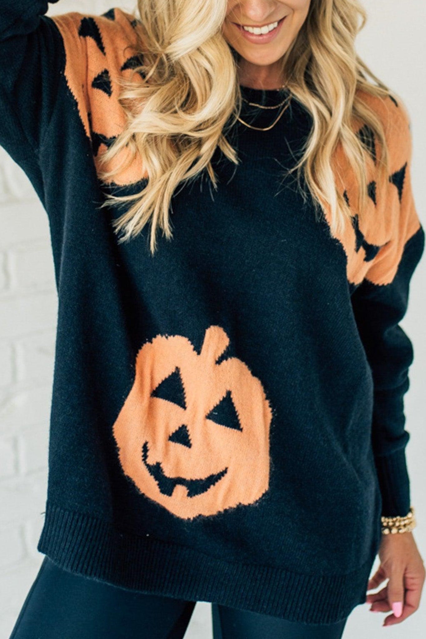 Suéter extragrande con forma de Jack O Lantern para Halloween (compre 2 y envío gratis)