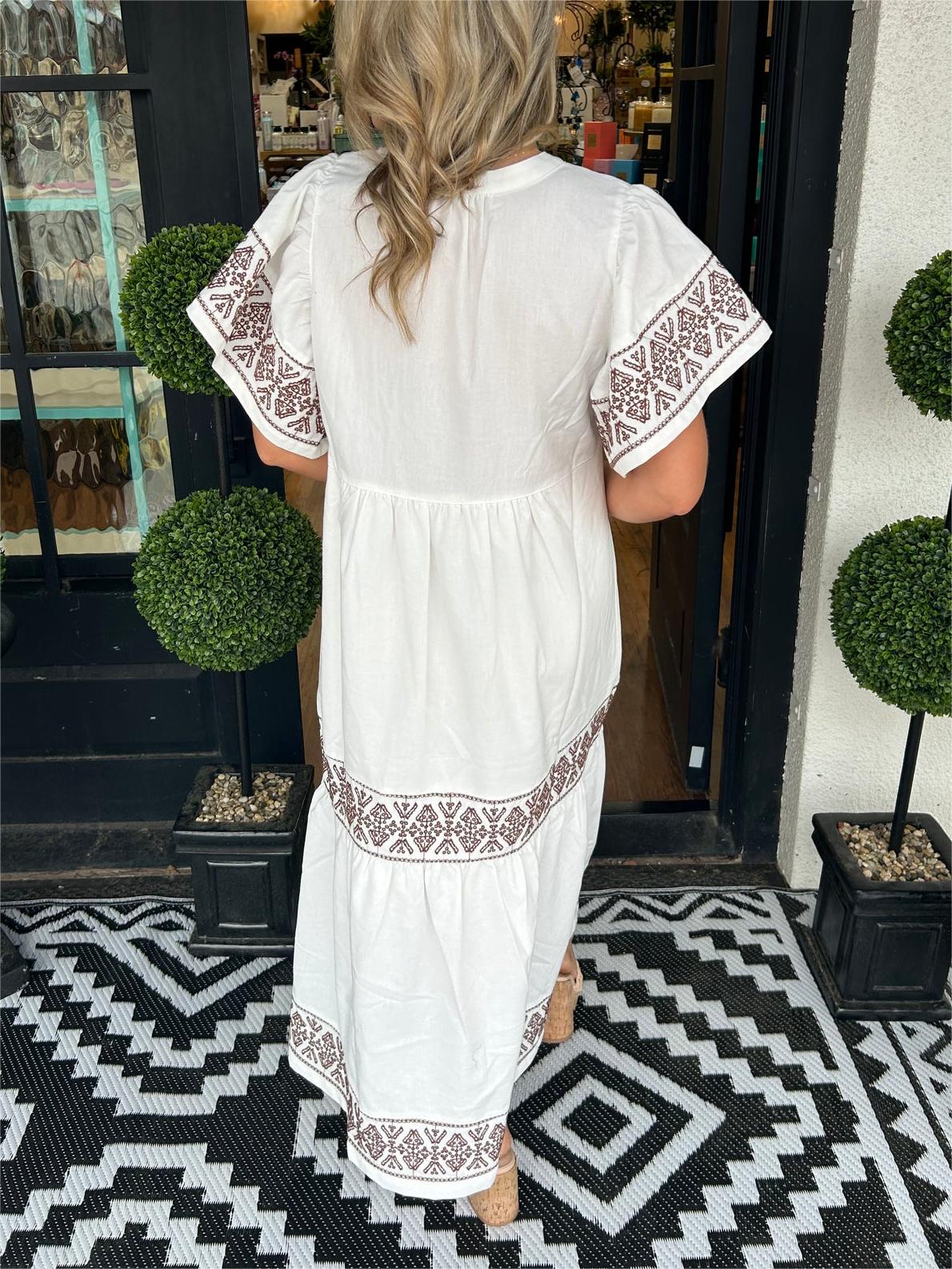 Boho-Maxikleid mit V-Ausschnitt für Damen (2 Stück kaufen, kostenloser Versand)