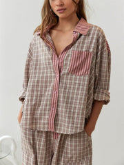 2024 New  Women's Loose Spliced Pajama Set (Buy 2 Free Shipping)