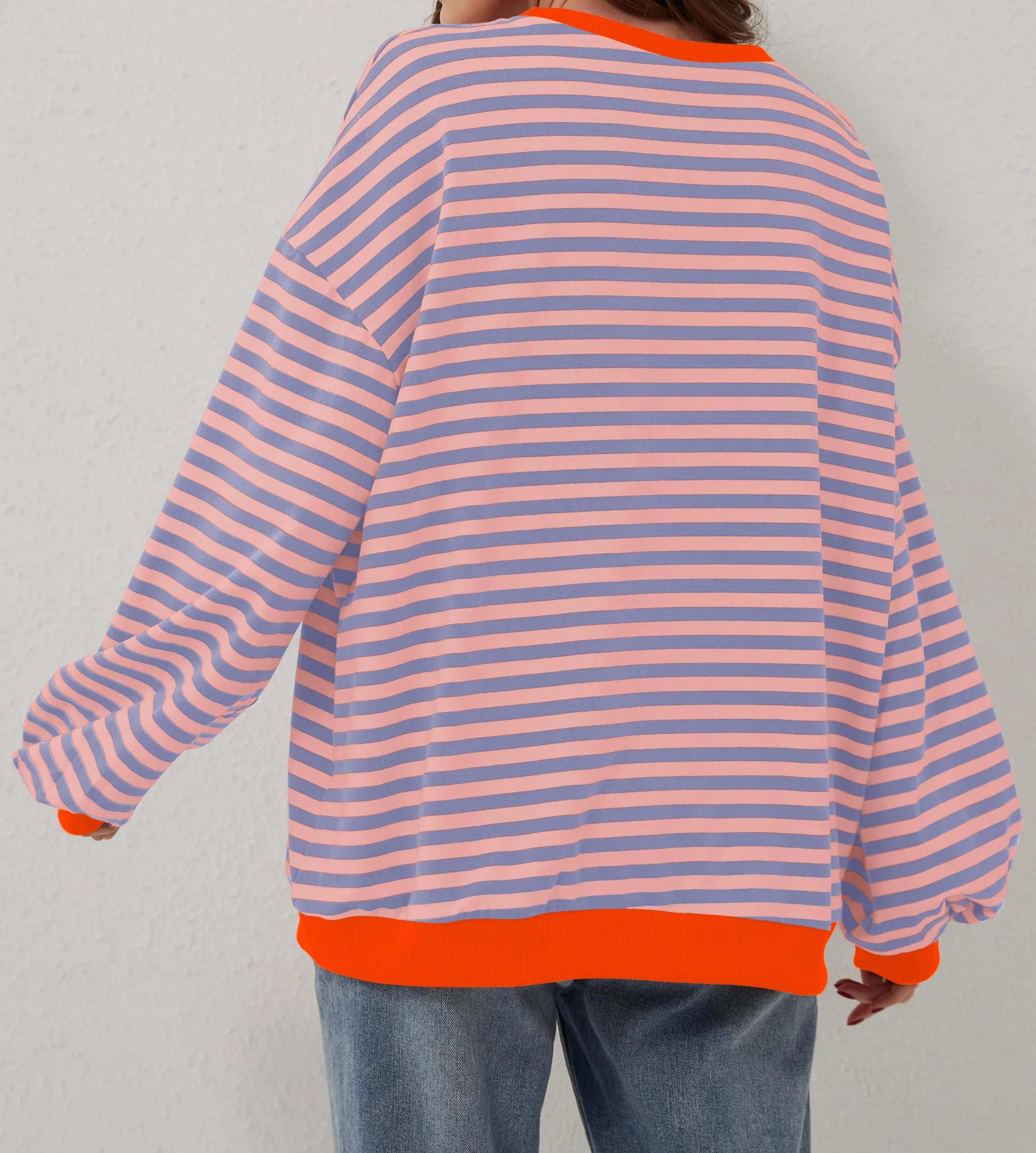 Women's Oversized Striped Long Sleeve Pullover (Buy 2 Free Shipping)