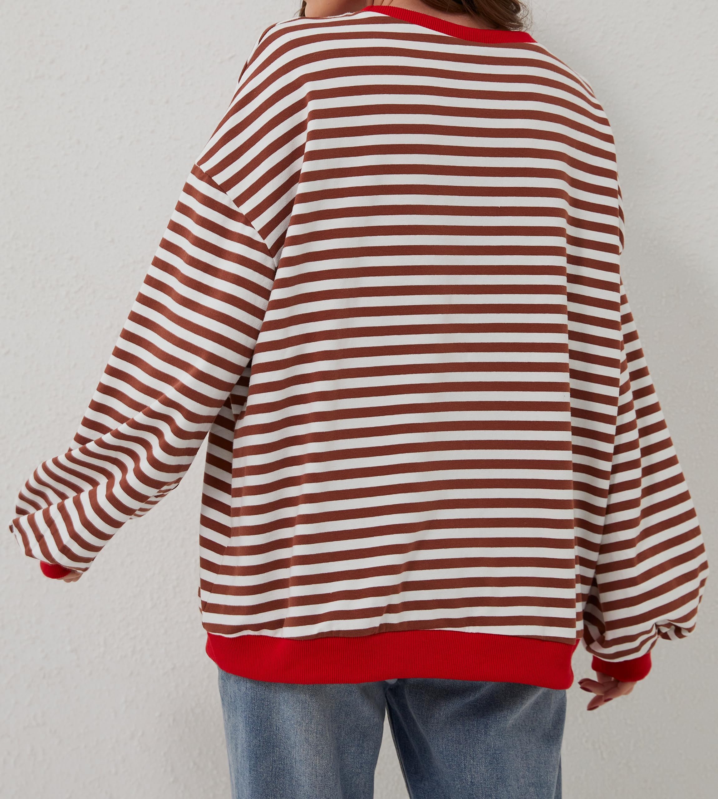 Women's Oversized Striped Long Sleeve Pullover (Buy 2 Free Shipping)