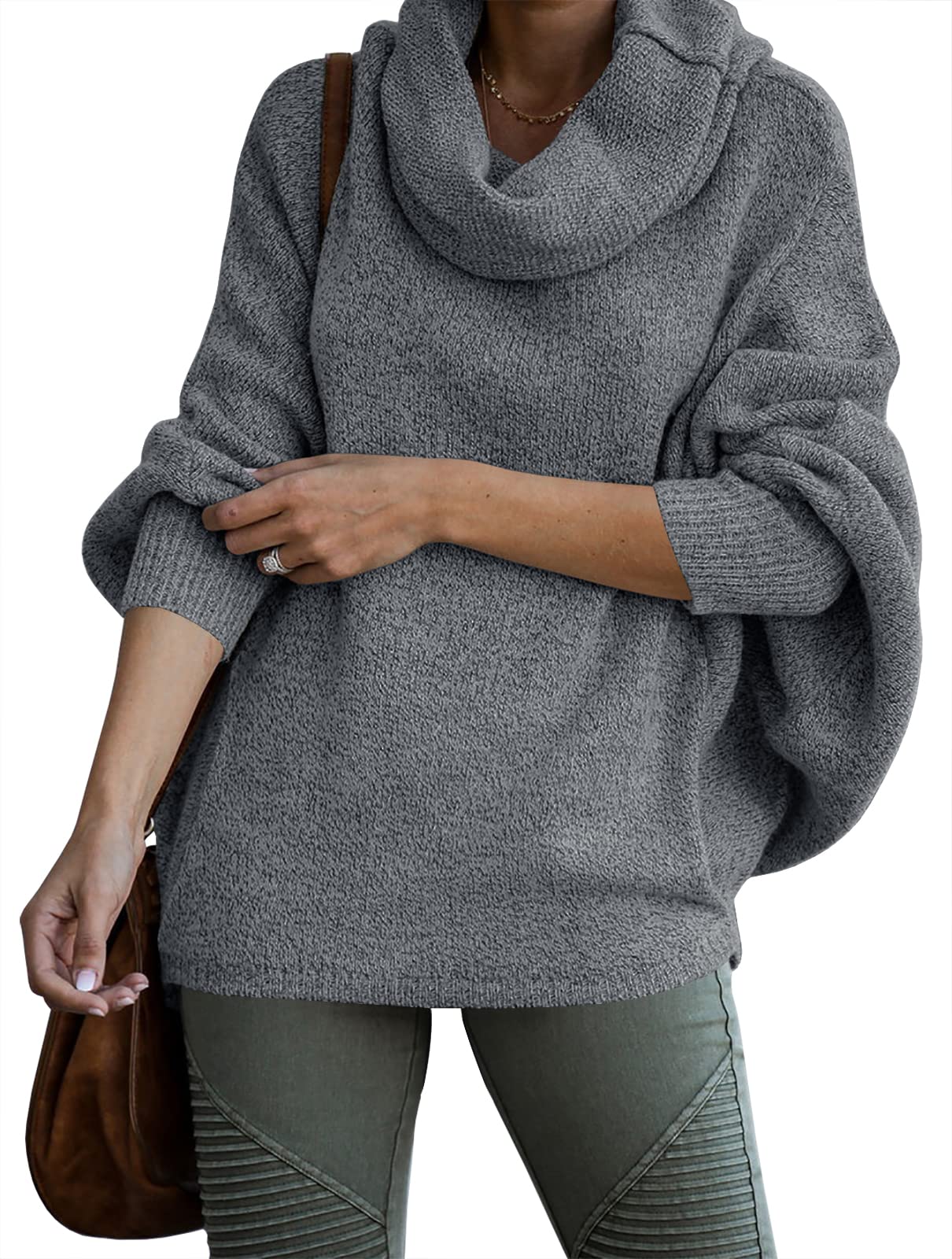 Women's Cowl Neck Pullover Sweaters with Pockets (Buy 2 Free Shipping)