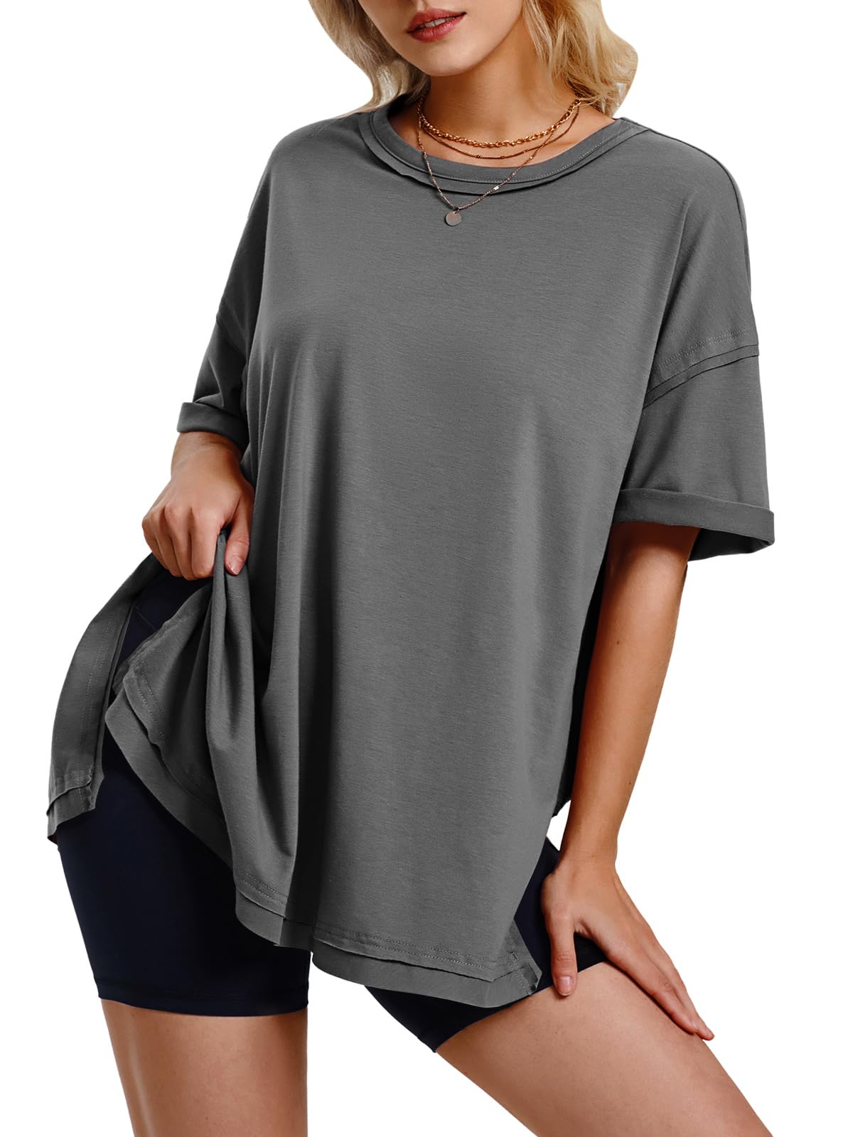 Women's Summer Side Slit Oversized T Shirts