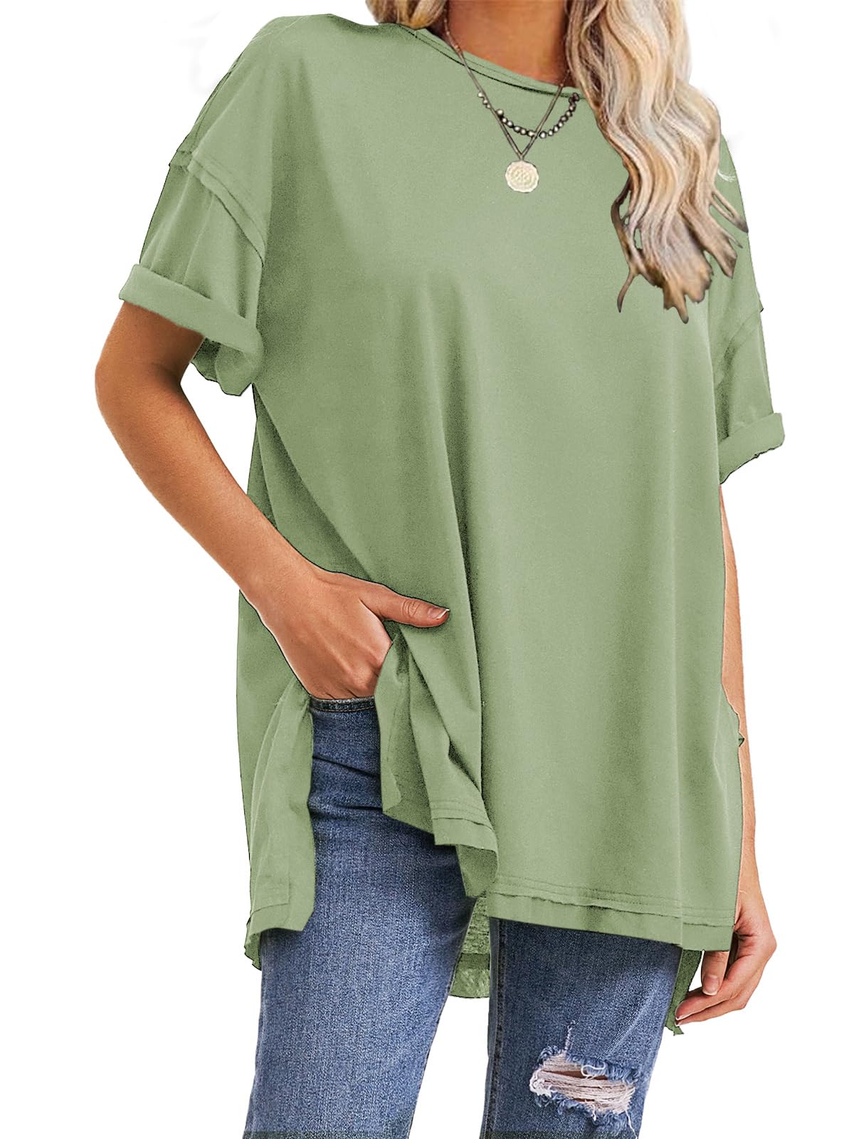 Women's Summer Side Slit Oversized T Shirts