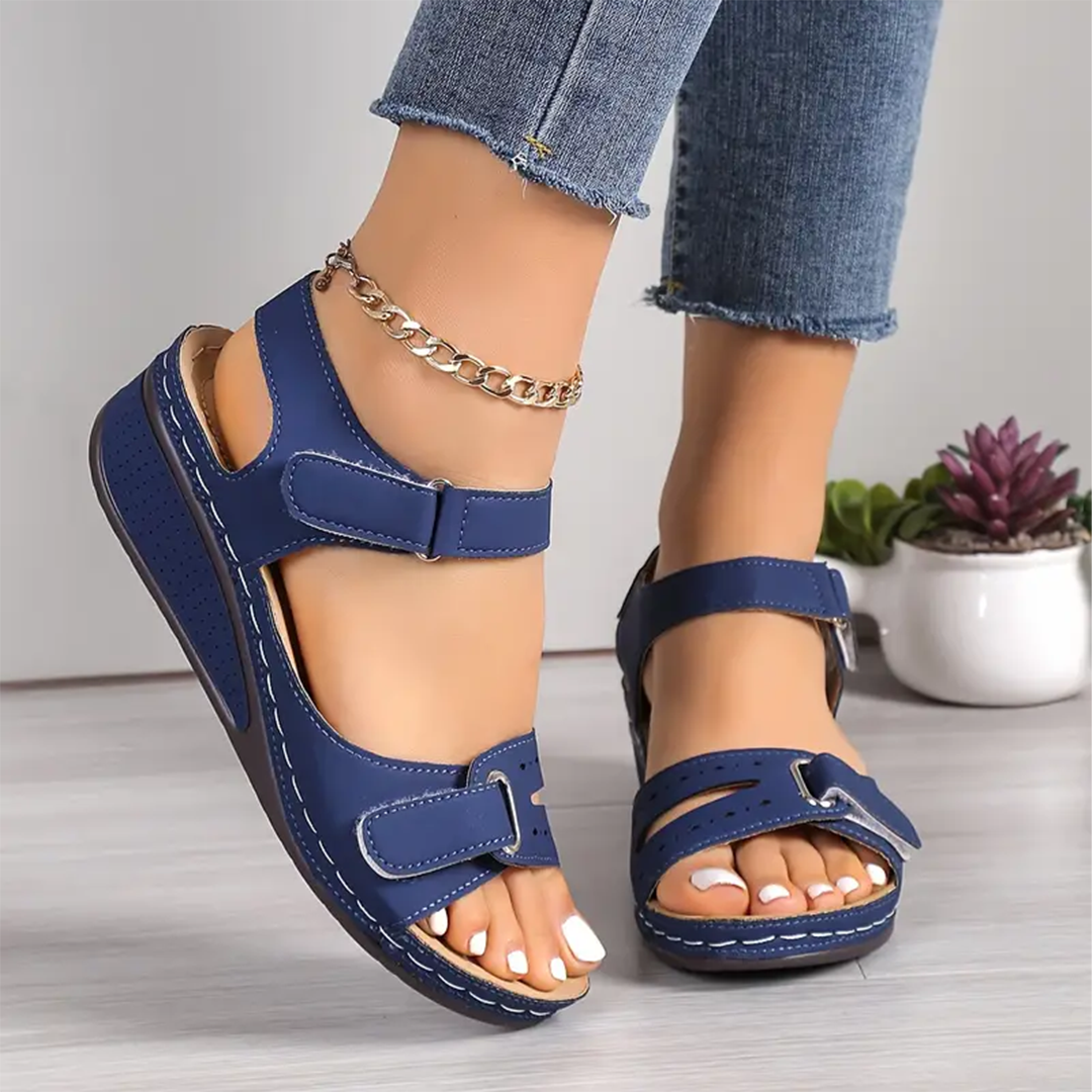 LOOP ANKLE STRAP WEDGE SPORT SANDALS