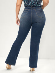 Bootcut Very Stretchy Mid Rise Medium Wash Sculpt Waist Jeans