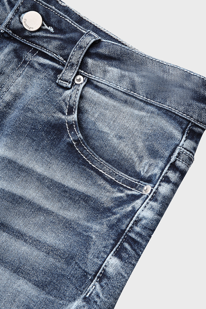 90er Vintage Jeans mit Stickerei und niedriger Taille