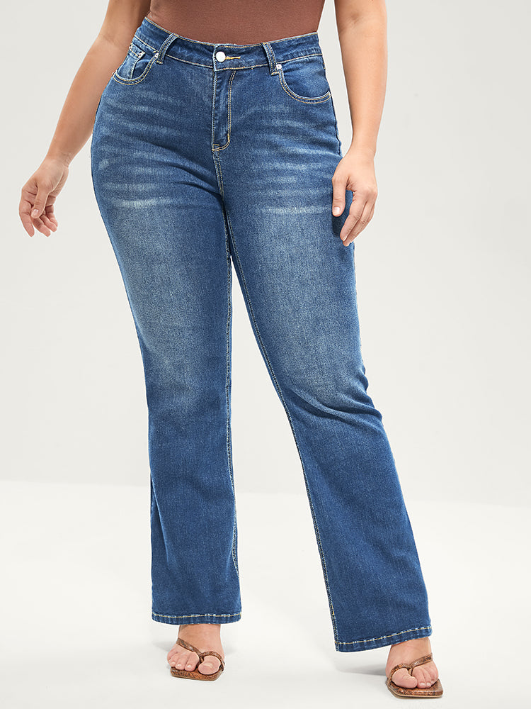 Bootcut Very Stretchy Mid Rise Medium Wash Sculpt Waist Jeans