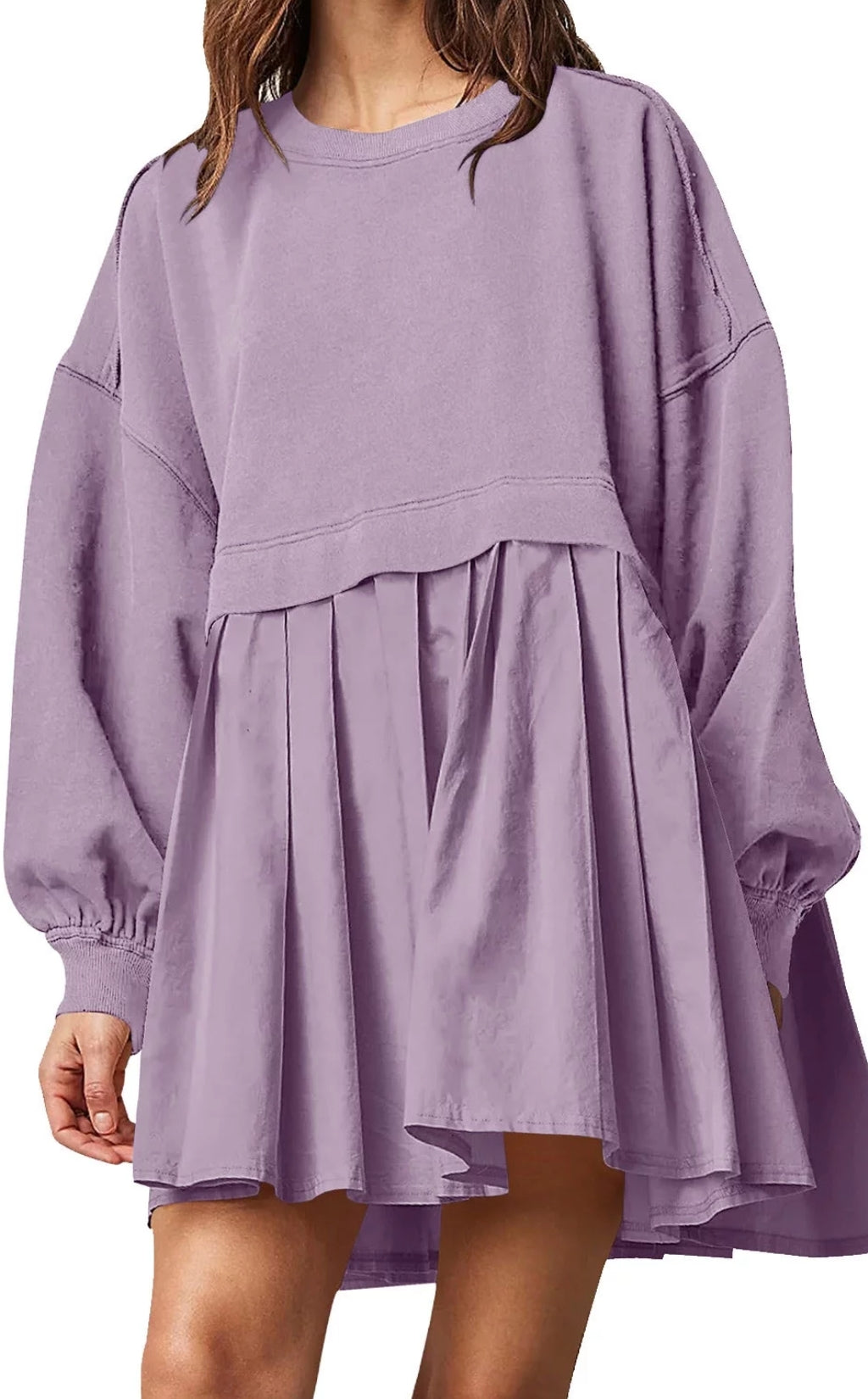 Neues übergroßes Sweatshirtkleid für Damen (2 Stück kaufen, kostenloser Versand) 