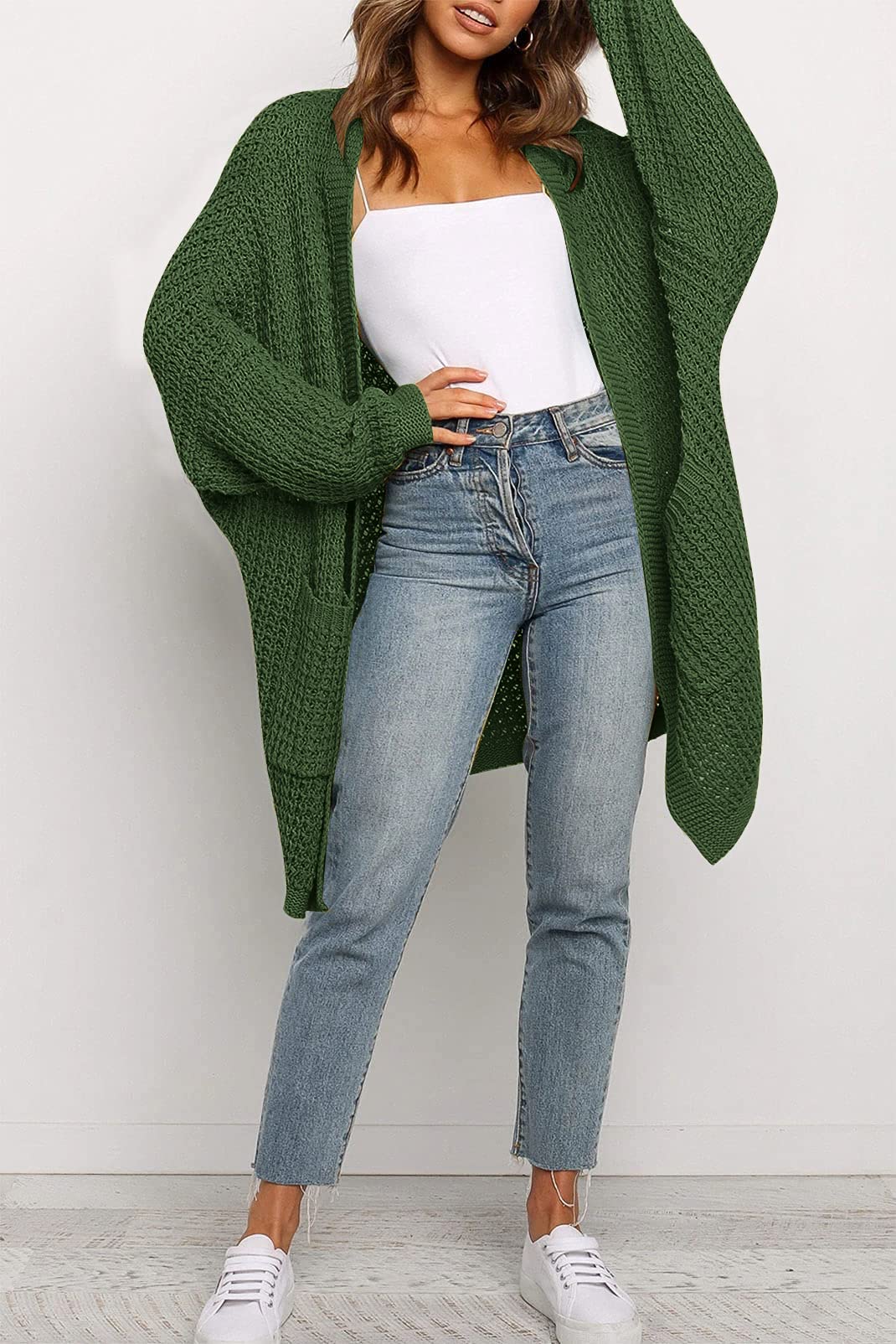 Oversized  Pockets Sweater Coat