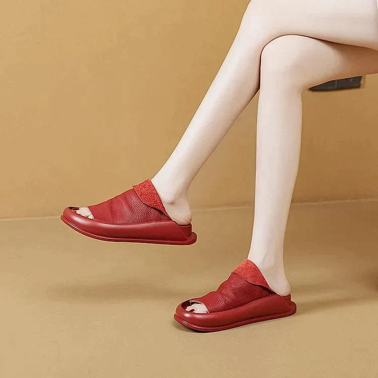 LetcloTM Plateau-Slipper aus italienischem Leder für Damen 