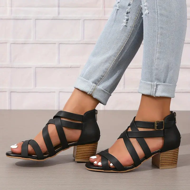 🔥Last Day Promotion 50% OFF - Women's Retro Stacked Heeled Orthopedic Sandals