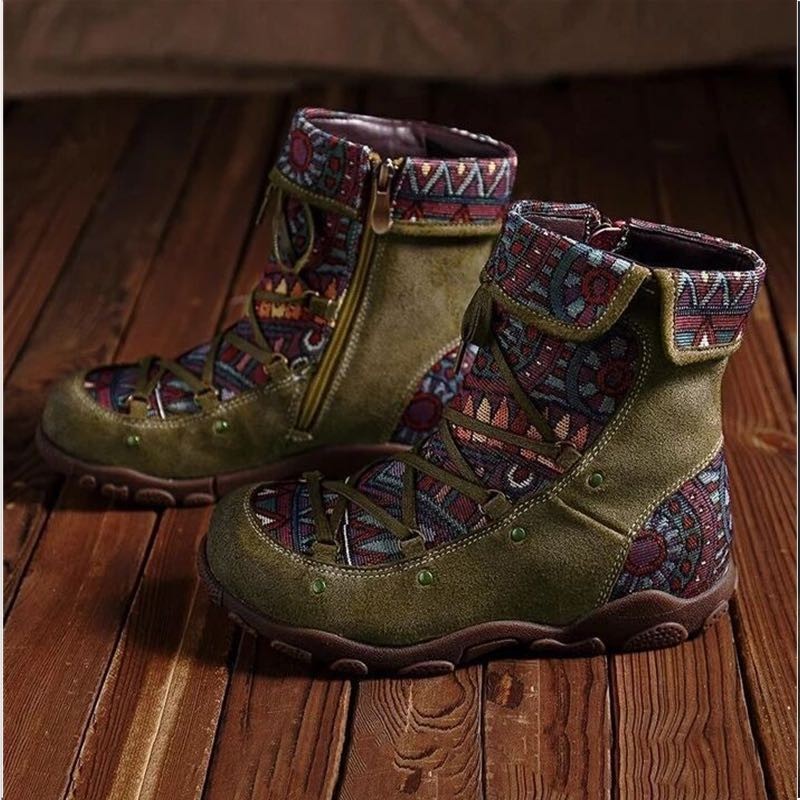 Botas de piel bohemia para mujer 