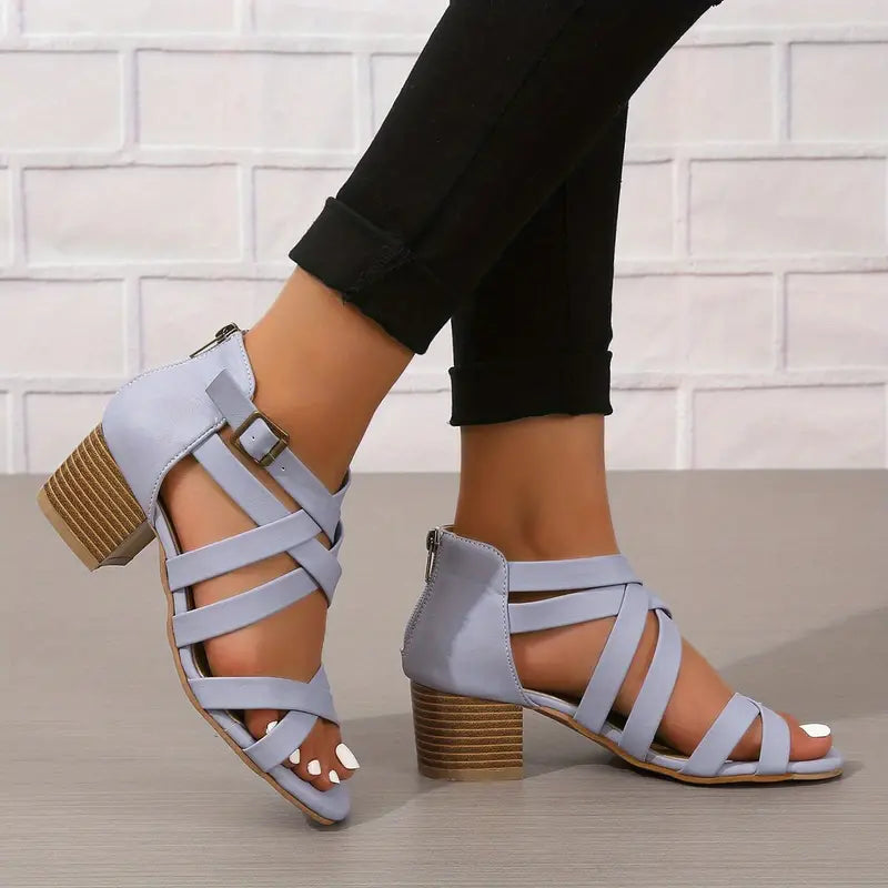 🔥Last Day Promotion 50% OFF - Women's Retro Stacked Heeled Orthopedic Sandals