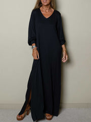 Women Casual V-neck Maxi Dress