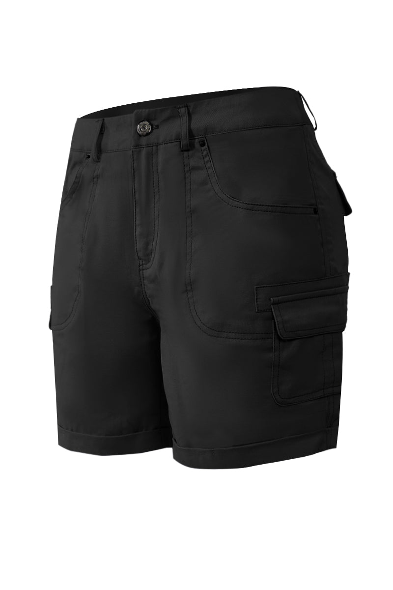 Shorts mit Rollsaum und festem Zierstichbesatz