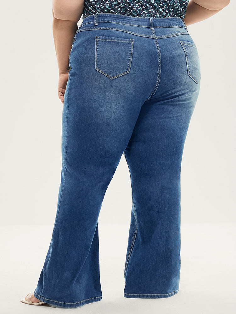 Bootcut Very Stretchy Mid Rise Medium Wash Sculpt Waist Jeans