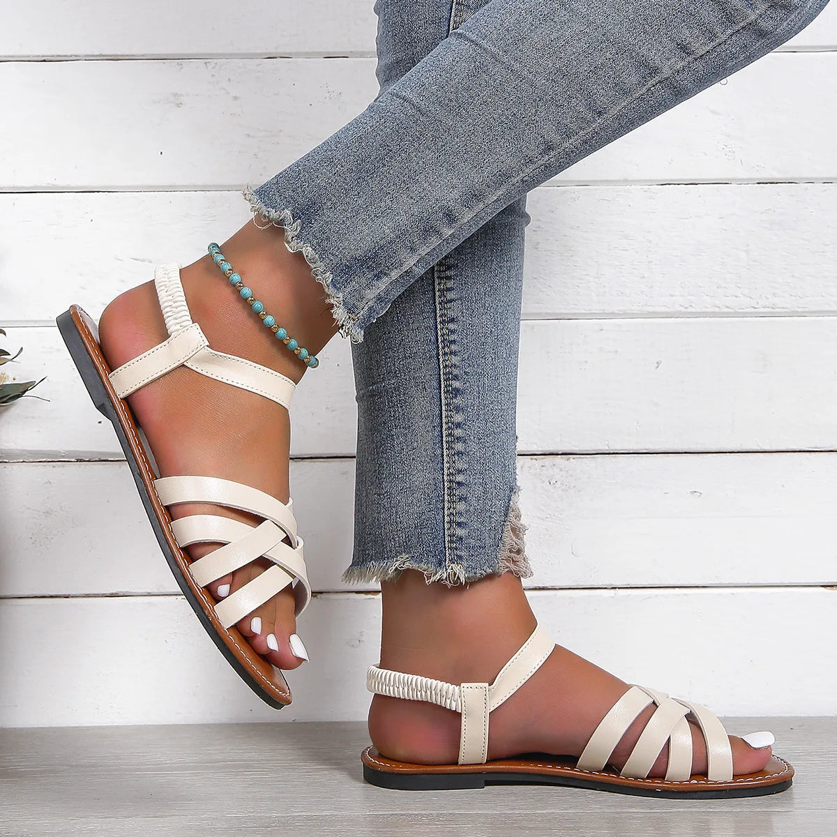 Womens Cross Strap Sandals