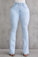 2024 Button Front Butt Lifting Flare Jeans