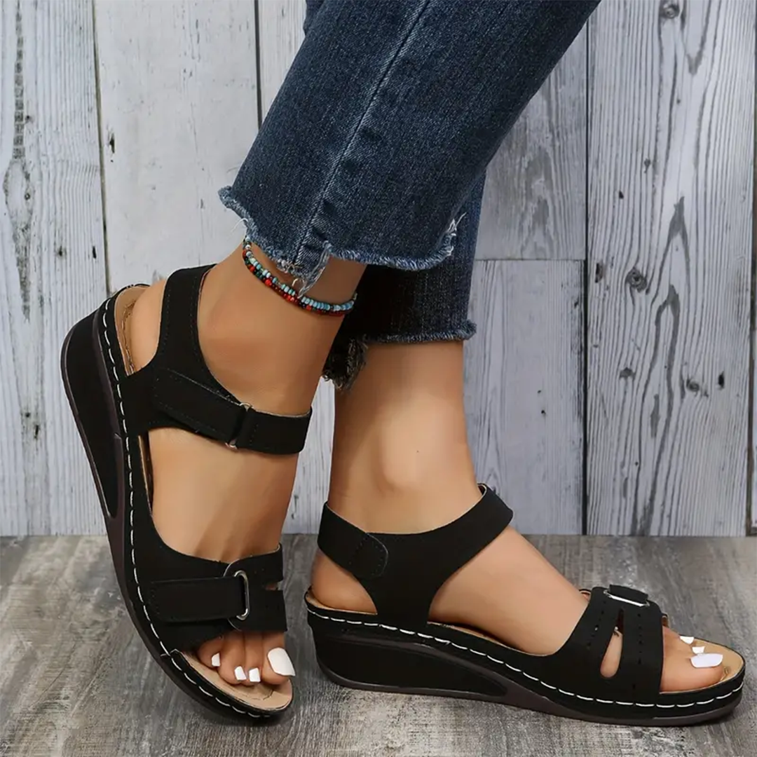 LOOP ANKLE STRAP WEDGE SPORT SANDALS