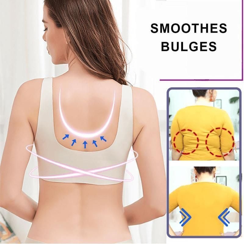 Grey - Plus Size Comfort Extra Elastic Wireless Support Lace Bra