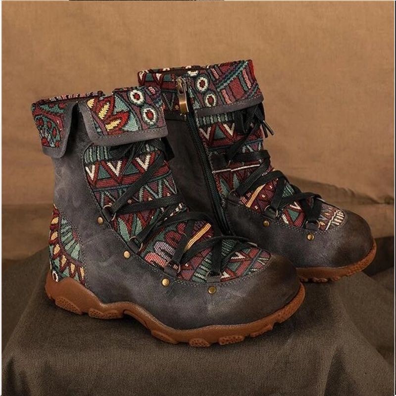 Botas de piel bohemia para mujer 