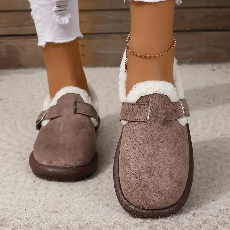 Women's Plush Round Toe Slip-On Flats