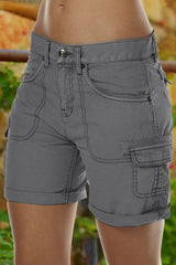 Shorts mit Rollsaum und festem Zierstichbesatz