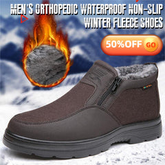 Orthopädische warme Schneestiefel für Herren, wasserdicht, rutschfest, Winterschuhe aus Fleece 