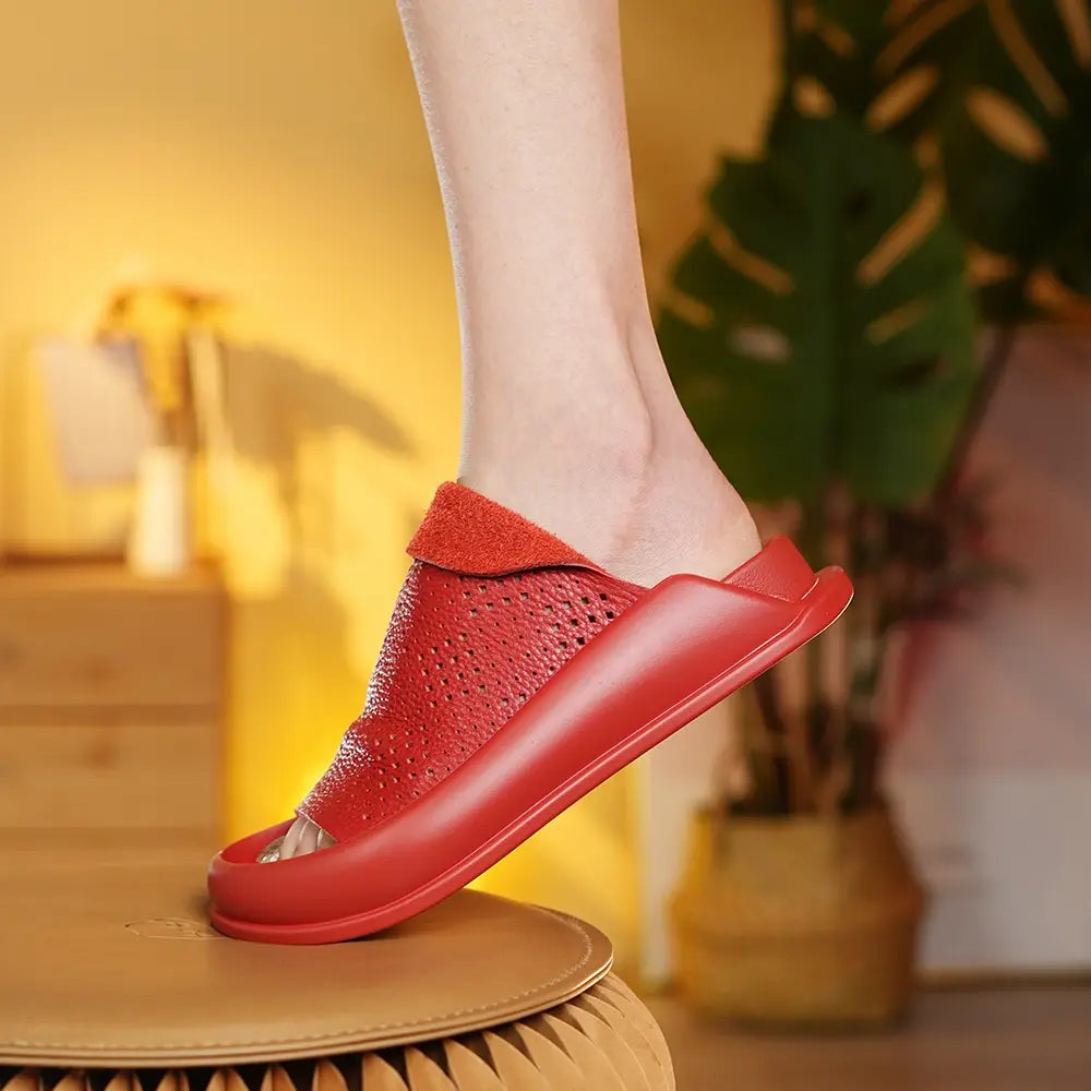 LetcloTM Plateau-Slipper aus italienischem Leder für Damen 