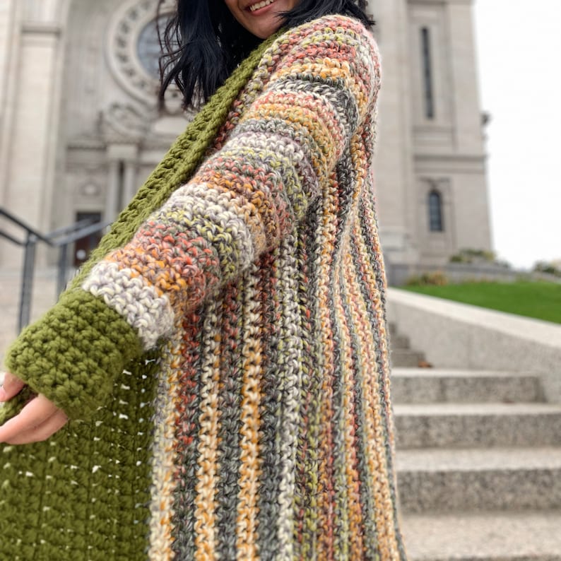 Crochet long cardigan