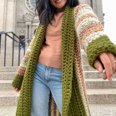 Crochet long cardigan