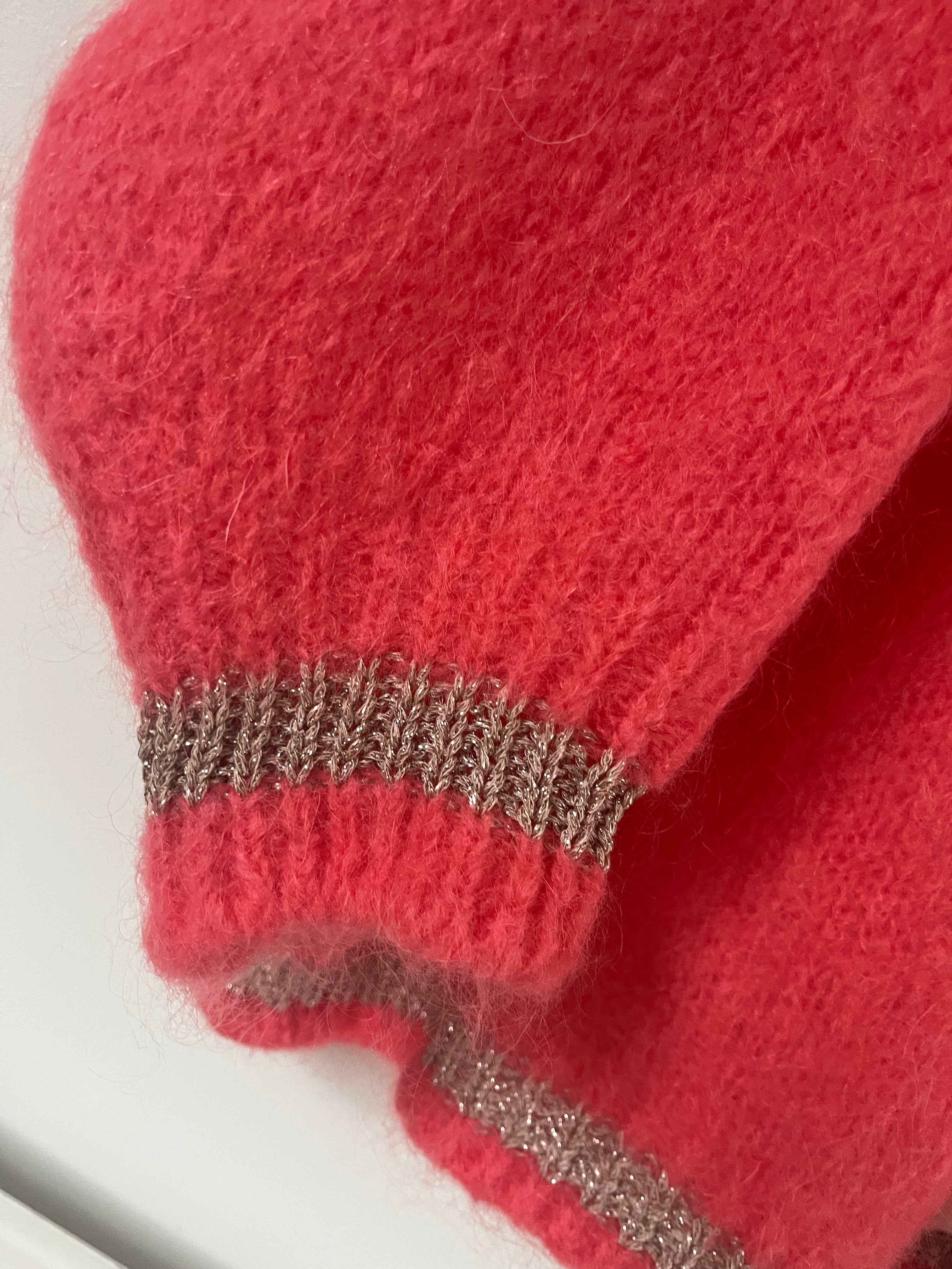 Lucia mohair-mix cardigan in coral