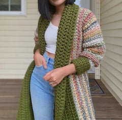 Crochet long cardigan