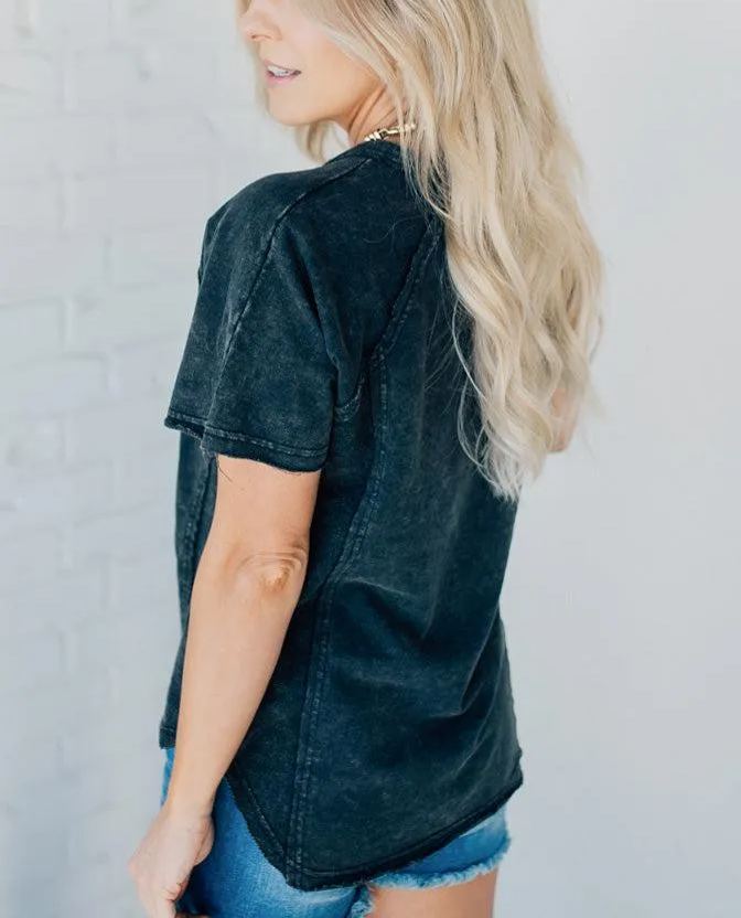 Women's Washed Button T-Shirt (Buy 2 Free Shipping)