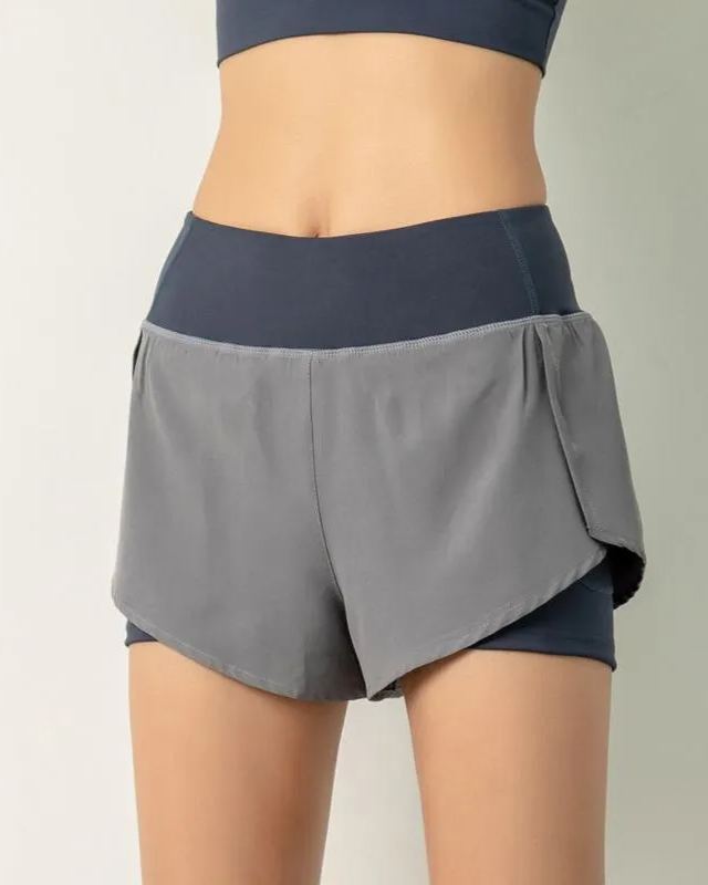 2 in 1 Damen Sportshorts