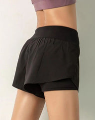 2 in 1 Damen Sportshorts