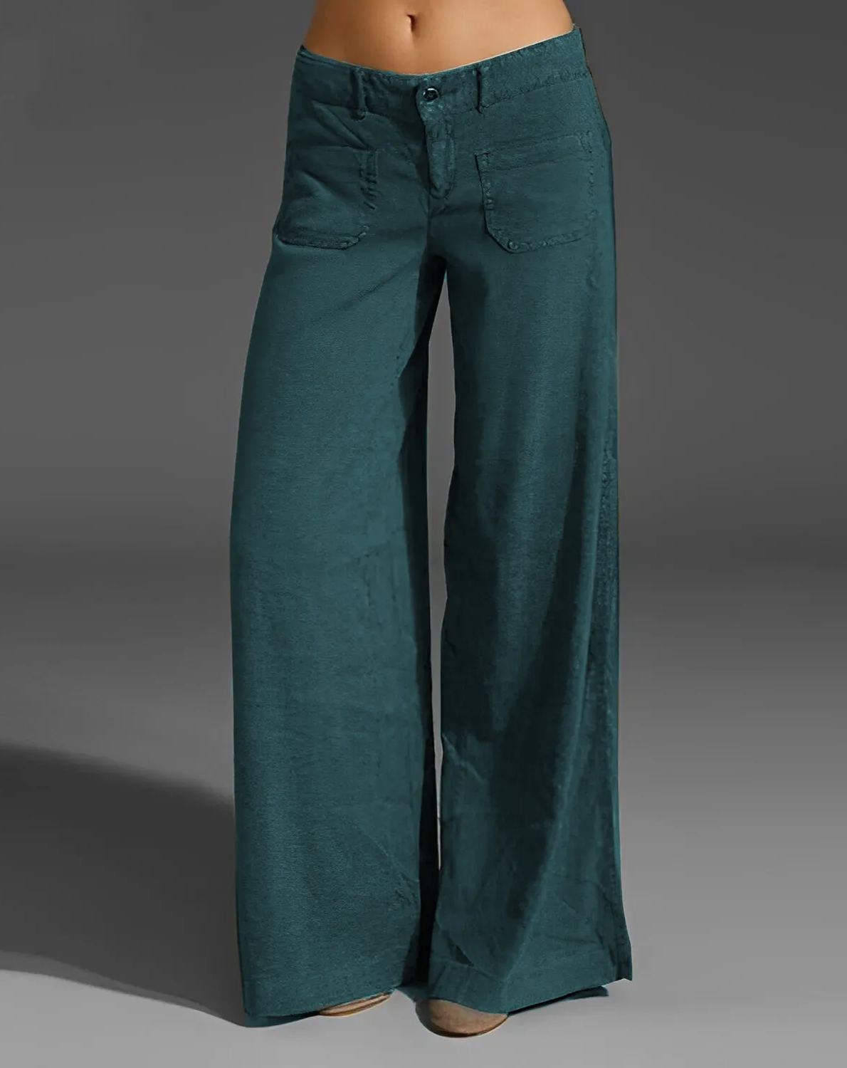 2024 New Dual Pocket Front Wide Leg Jeans