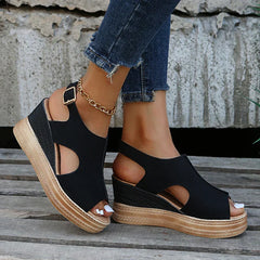 Womens Buckle Platform Sandals